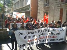 Manifestación a favor de las RTV Públicas